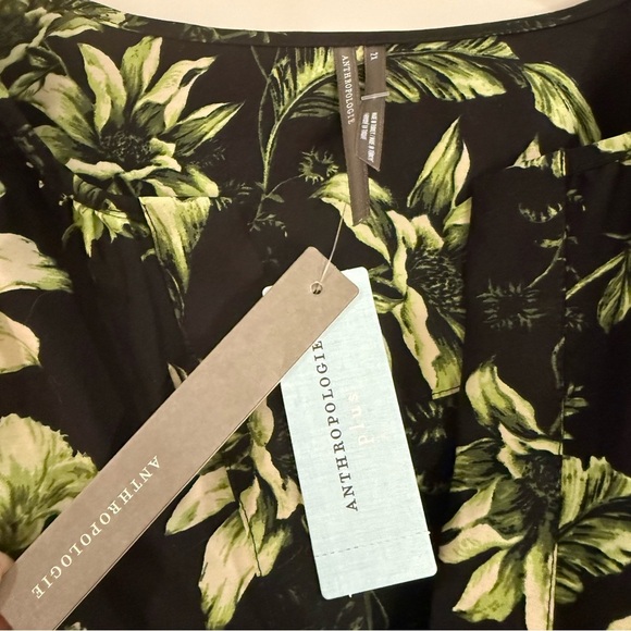 Anthropologie Somerset Maxi Dress Plus Size Grey (Black Green Floral) Summer - Picture 8 of 15